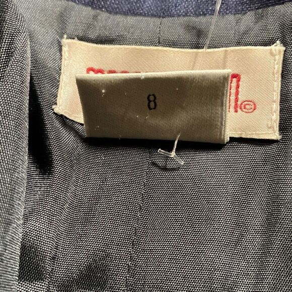 Maggy London Womens Linen Blend Button Front Collared Midi Linen Shift Dress Nav - Picture 13 of 13